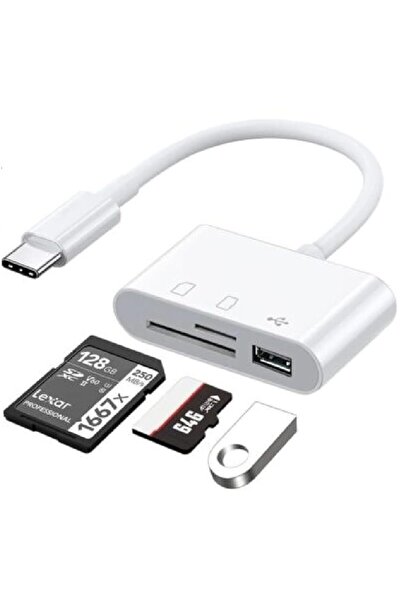 Hype Store 5232 USB نوع C إلى SD Microsd TF قارئ بطاقات USB 3in1 محول محول محول