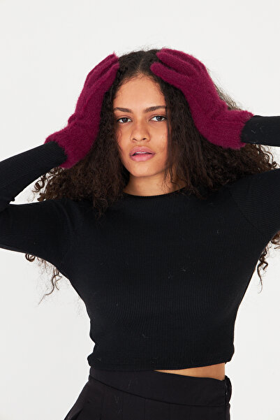 OX-RA Burgundy Plush Soft Textured Gloves