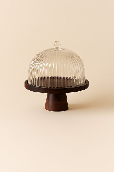 Mirilliahome Acacia Base Glass Cake Dish – Presentation Dish with Lid (Variants)