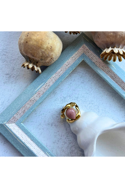 Meva Takı ve Aksesuar Powder Drop Stone Plated Ring I Me'Vintage Collection