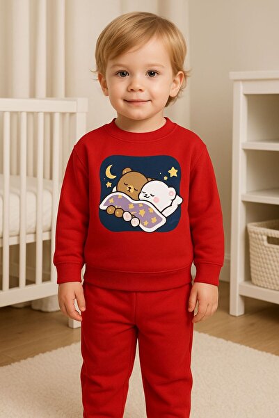 playwear Σετ φούτερ και φόρμα με σχέδιο ύπνου-κοιμισμένου αρκουδάκι, για ηλικ...