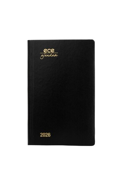 Ece AJANDASI AKÇAY 2026 Siyah - Günlük Çizgili 12x18