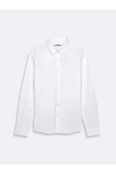 Ltb Довгорукава сорочка з ґудзиками спереду, біла, базова модель
