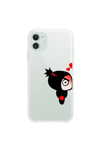 Dali Design حافظة شفافة متوافقة مع هاتف iPhone 11 بتصميم Couple Pucca 1