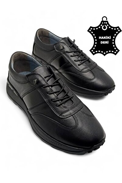 MAGIC SHOES Men's Inner Outer Genuine Leather Ultra Comfortable Orthopedic Sole Lightweight m Transitional Black Casual Sports Shoes