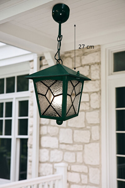 232LAMP YUVA Yeşil Hareli Lüks Şık Bahçe Lamba Kamelya Veranda Teras Balkon S...