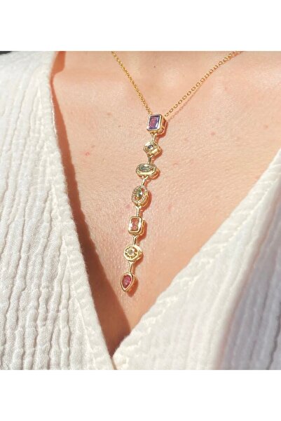 Hobimos قلادة تريند تشاكرا الذهبية - قلادة على شكل حرف Y من الفولاذ - قلادة ع...