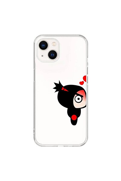 Dali Design حافظة شفافة متوافقة مع هاتف iPhone 14 Plus بتصميم Couple Pucca 1