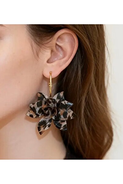 HOSBUTIK Leopard Za Flower Earrings