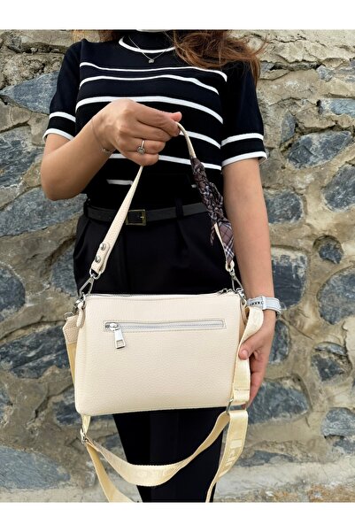 Just Polo Women's Original Adjustable Strap Soft Leather Shawl Detailed Luxury Hand and Shoulder Bag