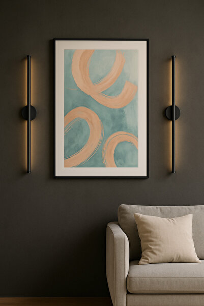 Netzy Obsidian Noir™ Simli Siyah 70 cm Modern Kablosuz Pilli LED Aplik – Mont...