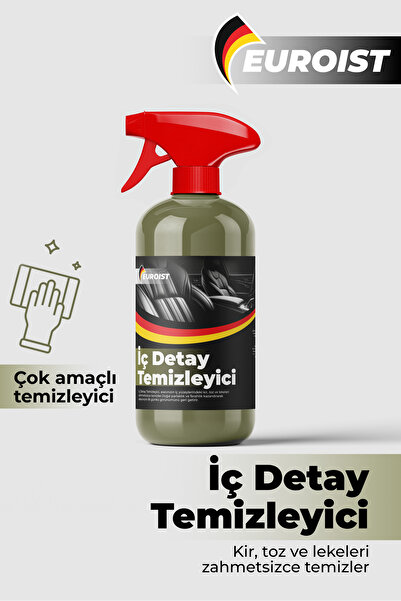 euroist Araba İç Detay Temizleyici 500 ml, Oto Döşeme ve Araç Kir, Leke, Kolt...