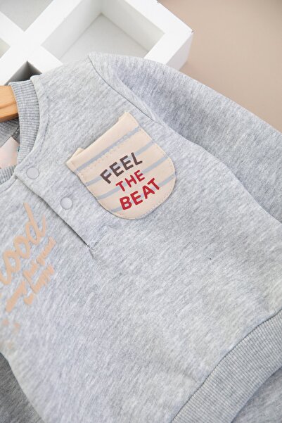 VEGAMOD Boy Baby Three-Piece Fleece Shirt with Fleece-Lined Pocket Details Winter Suit 6-9-12-18-24 Months