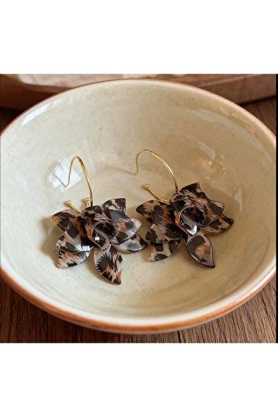 HOSBUTIK Leopard Za Flower Earrings