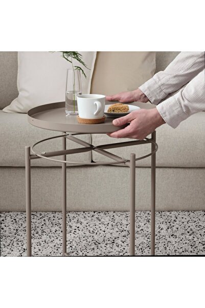 IKEA GLADOM Tray table, dark grey-beige, 45 x 53 cm