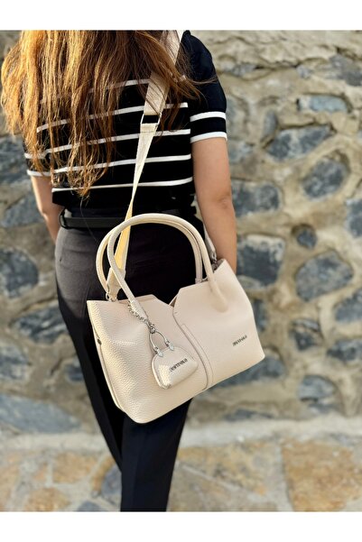 Just Polo Women's Soft Leather 3-Compartment Adjustable Strap Stylish Hand and Shoulder Bag Shopper