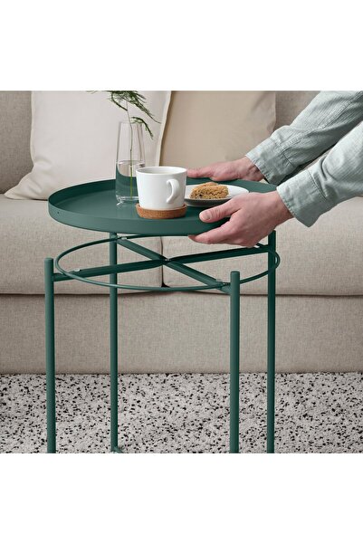 IKEA GLADOM Tray table, dark grey-green, 45 x 53 cm