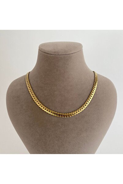 AKSESUARIM قلادة فولاذية للجنسين بتصميم ثعبان مسطح