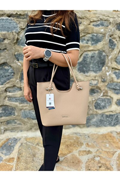 Just Polo Women's New Season Large Size Soft Leather 3 Compartment Luxury and Stylish Handbag Shopper