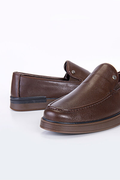 Vantaggio Corte Brown 100% Genuine Leather Loafer Men's Shoes