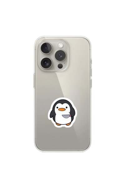 Dali Design iPhone 12 Pro Max Compatible Transparent Case Couple Penguin 2 De...