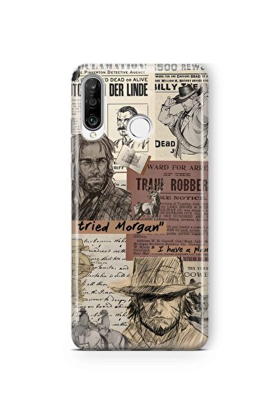 FLAMENKO حافظة هاتف شفافة بنمط غربي متوافقة مع هاتف هواوي P30 لايت