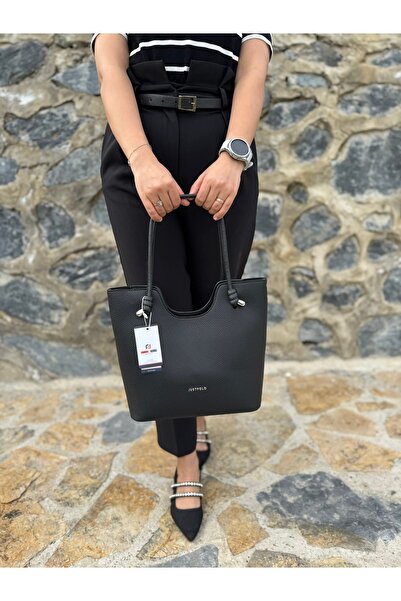 Just Polo Women's New Season Large Size Soft Leather 3 Compartment Luxury and Stylish Handbag Shopper