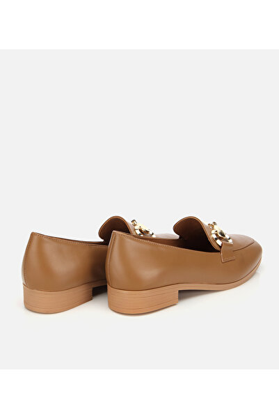 Hotiç Kadın Deri Kahverengi Tokalı Klasik Loafer