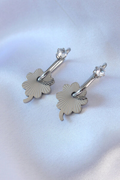 shopwave 316L الصلب الفضة اللون الزركون حجر المرأة الهجرة القرط