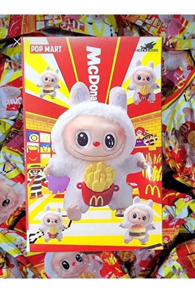 Teknoking Labubu the Monsters Big into Have a Seat Plush Mcdonald's Bag Accessory with Surprise Contents