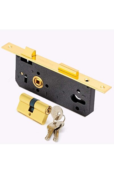 Generic Double-Cylinder Door Lock with 3 Keys, Stainless Steel Latch & Deadbolt