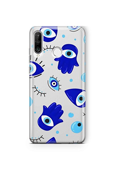 FLAMENKO حافظة هاتف شفافة متوافقة مع هاتف هواوي P30 لايت بنمط همسة اليد