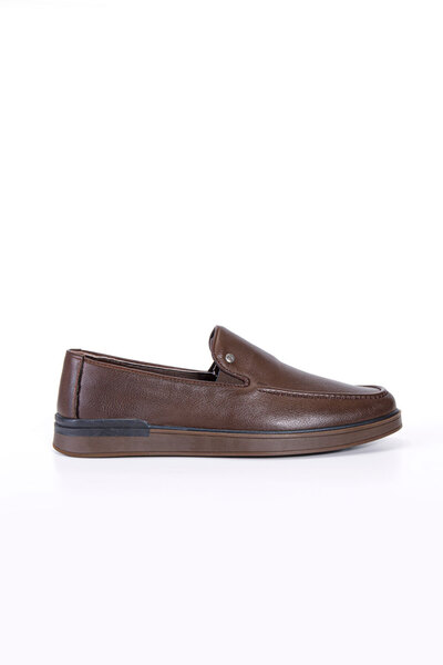 Vantaggio Corte Brown 100% Genuine Leather Loafer Men's Shoes