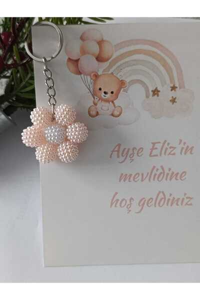 Hediye_dükkanı19 Large Size Daisy Keychain with 10 Cards Gelatinous Promise Engagement Birthday