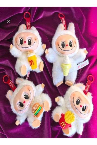 Teknoking Labubu the Monsters Big into Have a Seat Plush Mcdonald's Bag Accessory with Surprise Contents