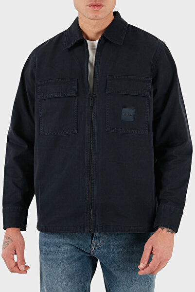 BOSS Pamuklu Regular Fit Fermuarlı Kot Gömlek Erkek GÖMLEK 50530853 404