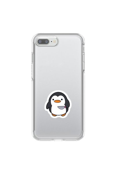 Dali Design حافظة شفافة متوافقة مع هاتف iPhone 7 Plus بتصميم Couple Penguin 2