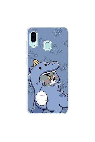 Dali Design حافظة شفافة متوافقة مع هاتف سامسونج جالاكسي A30 بتصميم كيور كات 1