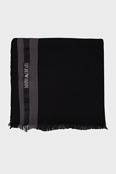 Emporio Armani Wool and Silk Blend with Logo 39X 190 cm Scarf Men's Scarf Em003846 Af20010 Uc001