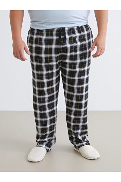 LC Waikiki Plus Size Standard Fit Plaid Men's Pajama Bottoms