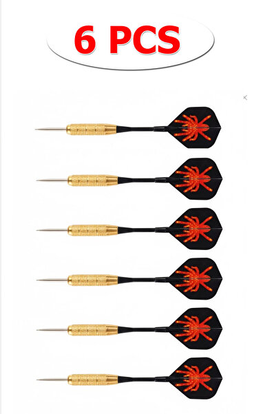 Delta Professional 6-Piece Dart Arrow Set 20 Gram Dart Arrow |   6 Pieces Gold Body Steel Tip High Precision