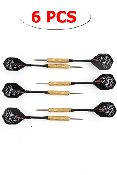 Delta Professional 6-Piece Dart Arrow Set 18 Gram Dart Arrow |   6 Pieces Gold Body Steel Tip High Precision