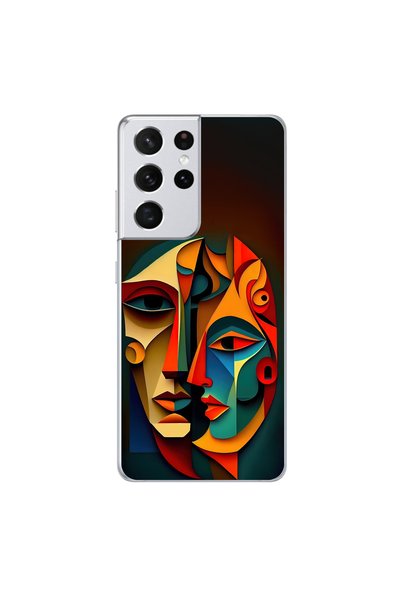Dali Design حافظة شفافة متوافقة مع هاتف سامسونج جالاكسي S21 الترا بتصميم تابلت 6