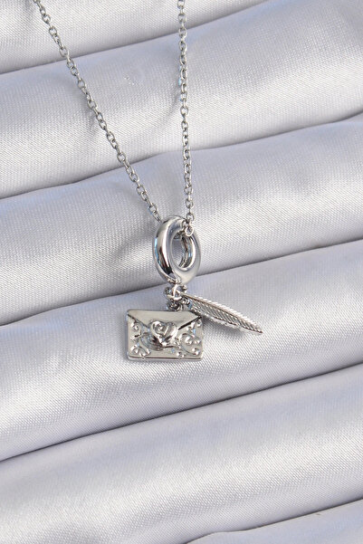 shopwave 316L الصلب الفضة اللون القلب التفاصيل رسالة الشكل سحر نموذج قلادة ال...