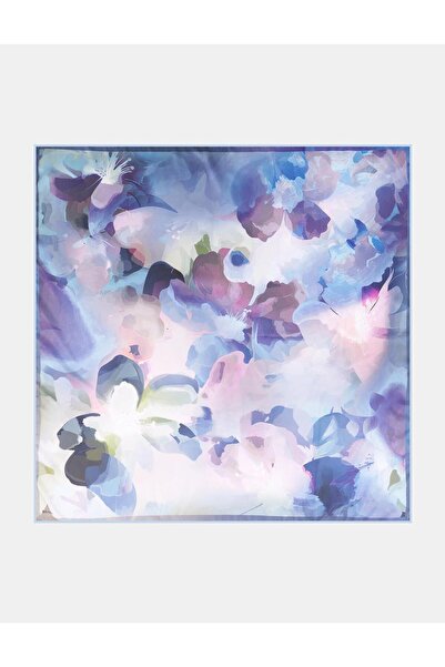 Kayra Αφηρημένο φουλάρι με σχέδιο λουλουδιών μπλε