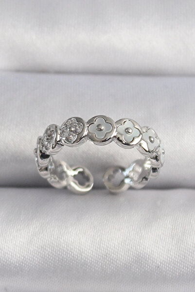 shopwave النحاس الفضة اللون الأبيض بيرليسسينت البرسيم نموذج المرأة الدائري