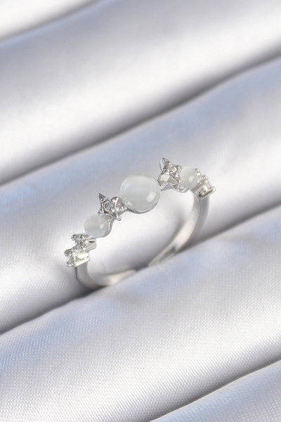 shopwave النحاس الفضة اللون الزركون حجر نجمة التفاصيل الأبيض المينا المرأة ال...