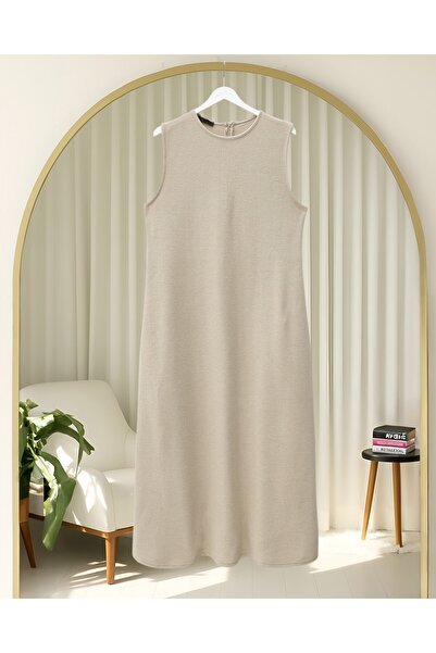 Modamorfo Krop Ceketli Selanik Dress Set - Beige