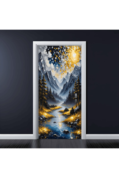 Avex Folie cu imprimeu color pentru decorarea ușilor, dimensiune 200 x 90cm, ...