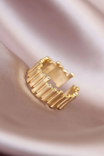 shopwave خاتم نسائي معدني ذهبي اللون قابل للتعديل